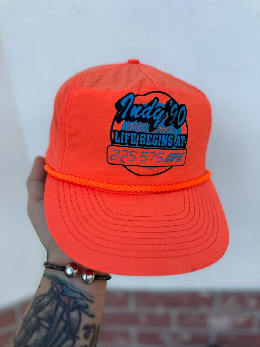 Vintage 1990 Indy racing trucker hat
